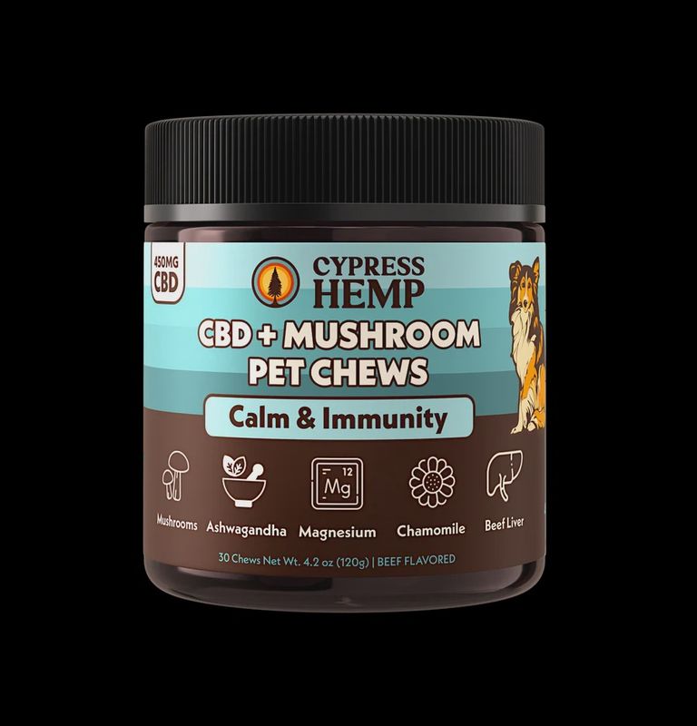 Cypress Hemp: CBD + Mushroom Pet Chews (Calm &amp; Immunity)