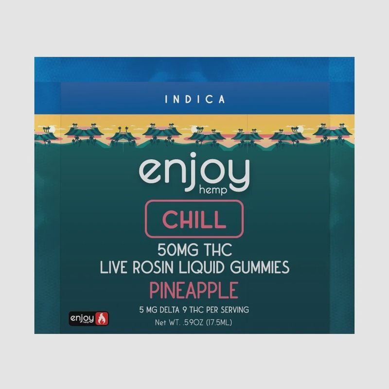 Enjoy: 50mg THC Chill Indica Liquid Gummies Pineapple
