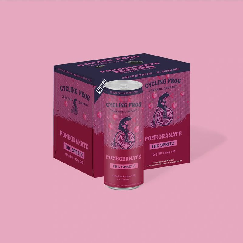Cycling Frog: Pomegranate Spritz 10mg THC : 10mg CBD