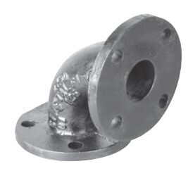 Cast Iron Flanged 90 Degree Straight Elbow Long Radius Class 125