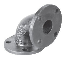 Cast Iron Flanged Reducing 90 Degree Elbow Class 125