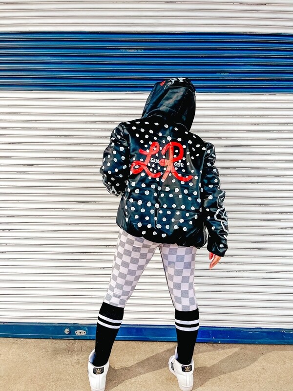 Faux Leather Puffer Jacket