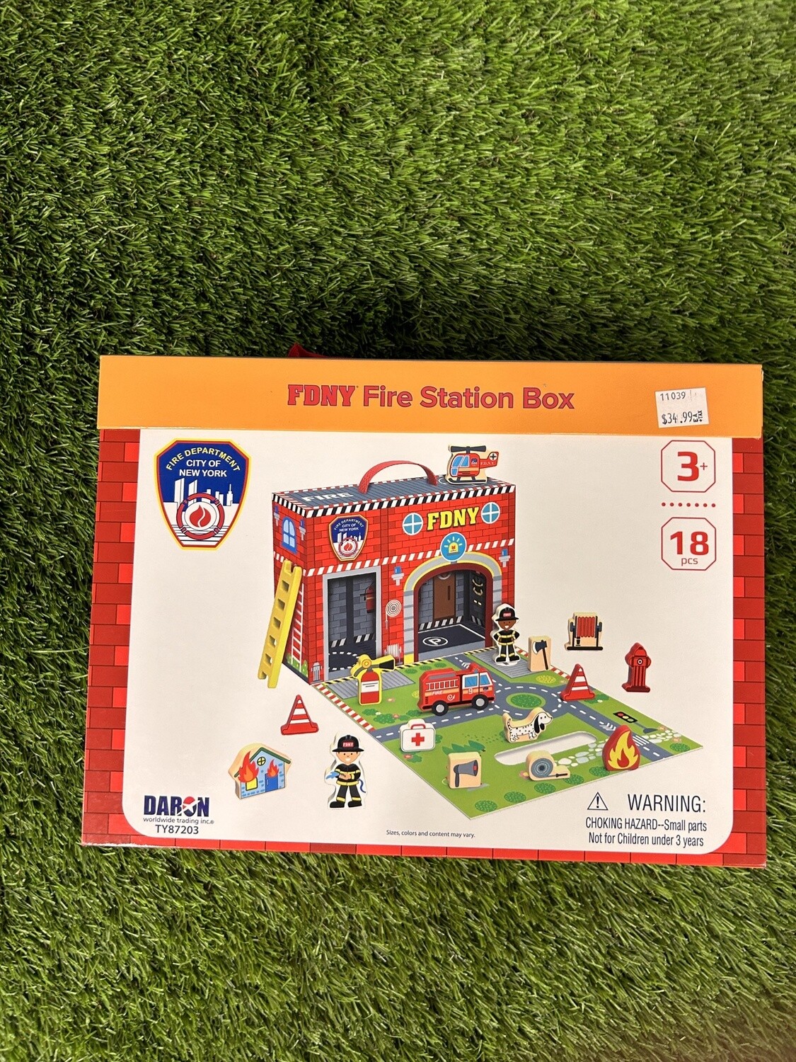 FDNY Fire Station Carrying Case W/18 Wooden Accessories