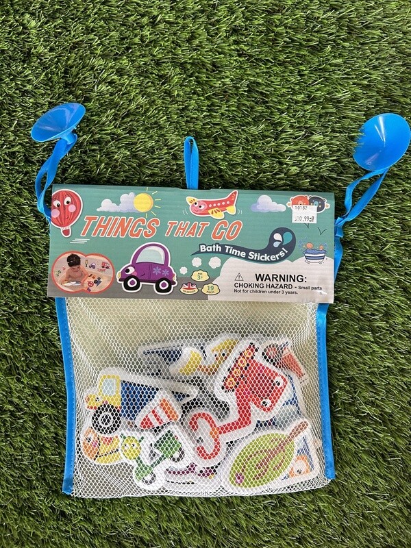 BATH STICKERS-THINGS THAT GO (IN BAG)