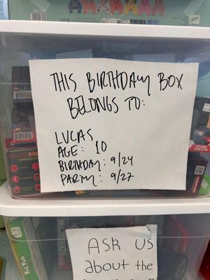 Lucas&#39; Birthday Box (Age 10, Sept 24th-9/27 party)