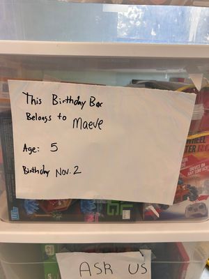 Maeve’s Birthday Box (Age 5, Nov 2)