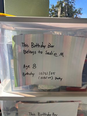 Sadie M&#39;s Birthday Box (Age 8, Oct 31)