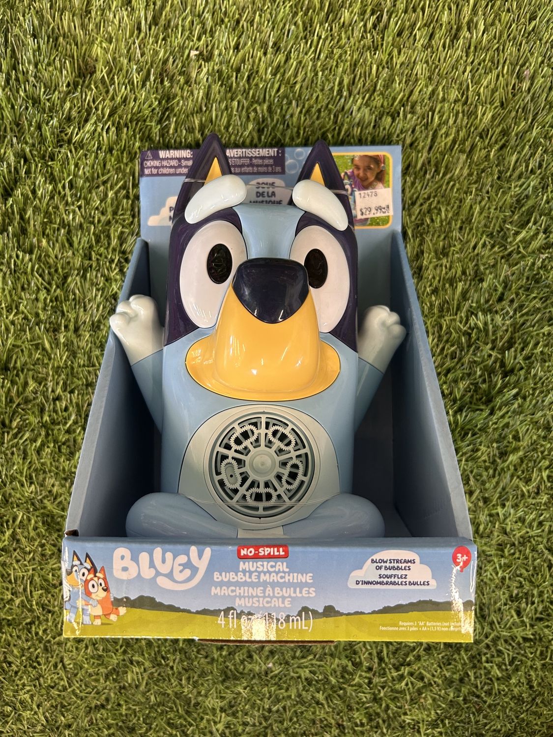 BLUEY NO-SPILL MUSICAL BUBBLE MACHINE