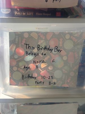 Nora C. Birthday Box (Age 8, Oct 25th)