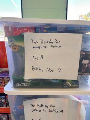 Joshua&#39;s Birthday Box (Age 8, Nov 17th)