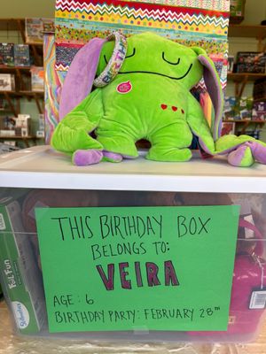 Veira's Birthday Box (Age 6, Birthday Party Feb 28)