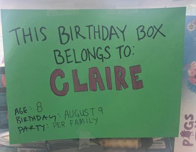 Claire’s Birthday Box (Age 8, Birthday August 9th)