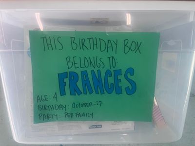 Frances' Birthday Box (Age 4, Birthday Oct 27th)