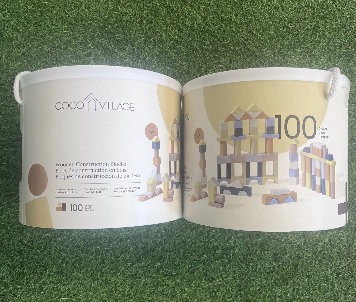 Wooden Construction Blocks Set - 100pcs