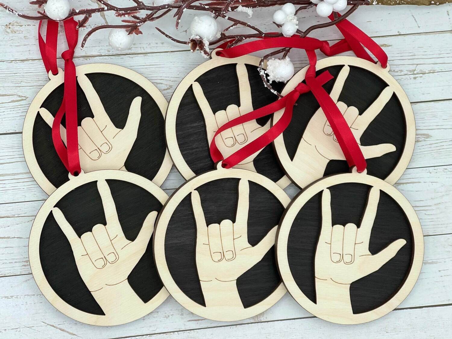 I Love You Ornament - Sign Language - ASL
