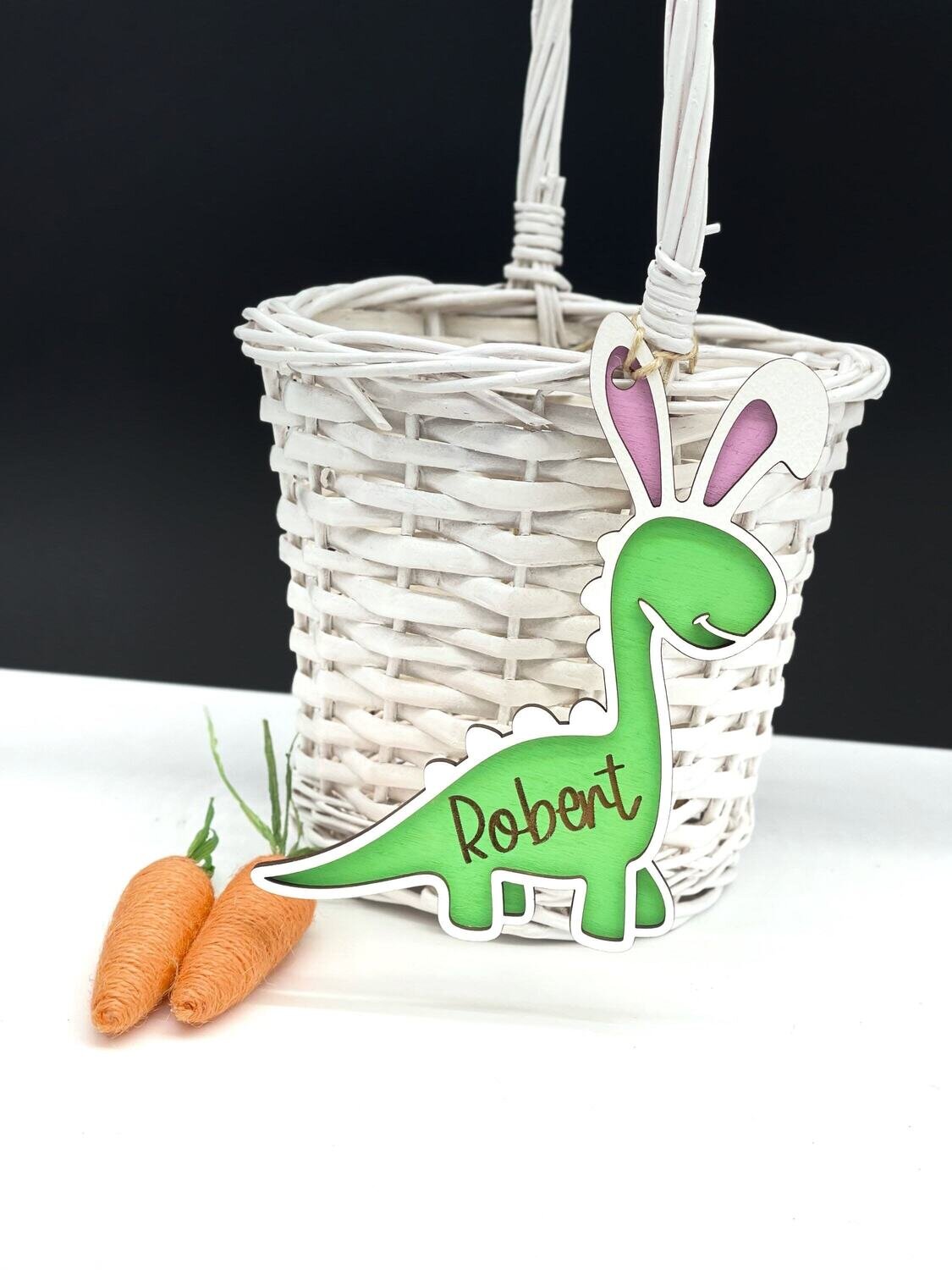Personalized Dinosaur Easter Basket Tag
