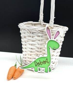 Personalized Dinosaur Easter Basket Tag