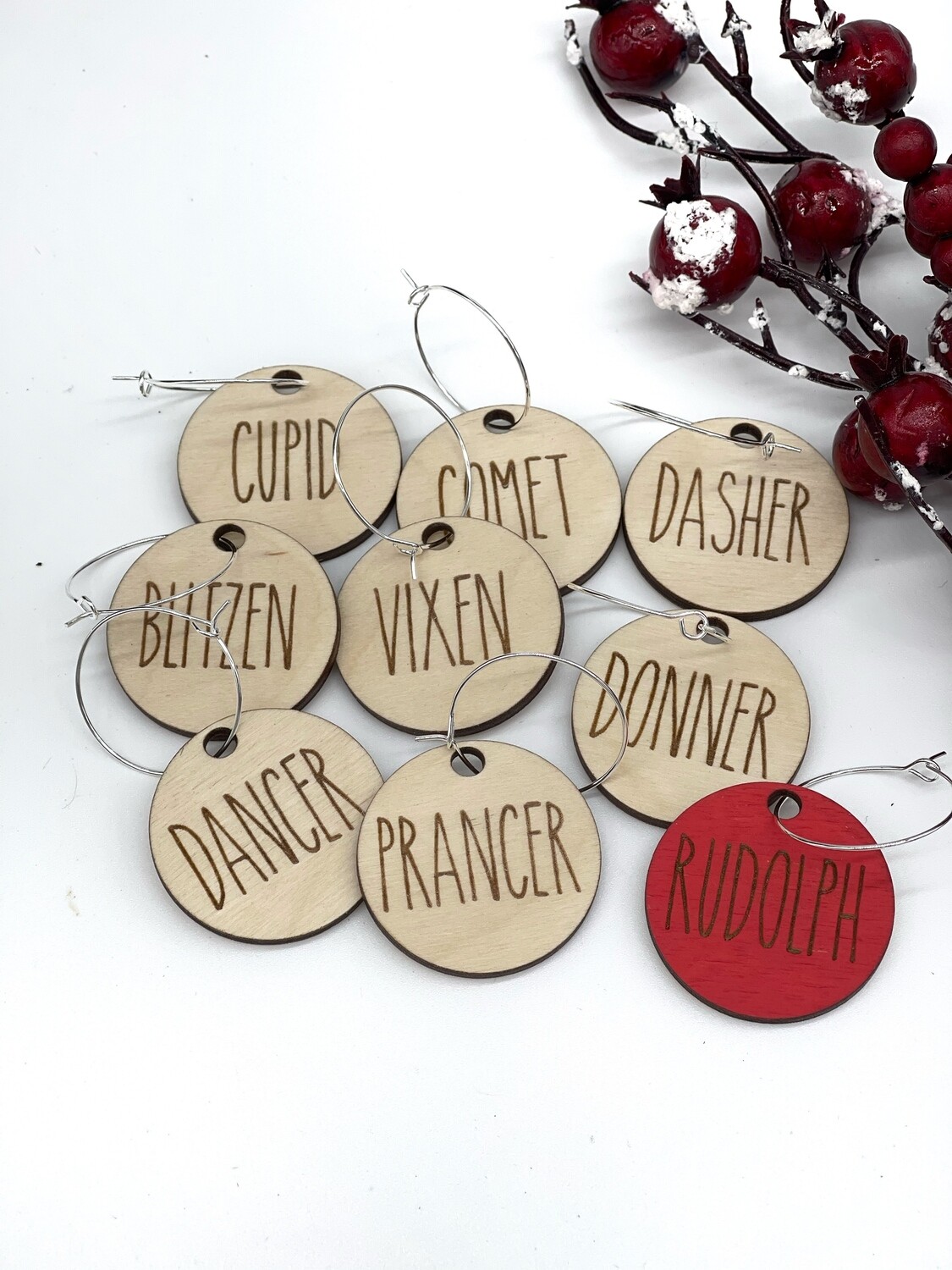 Christmas Wine Charm Set