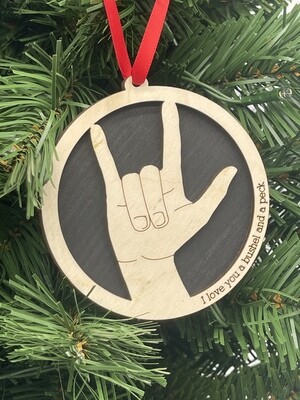 I Love You Ornament - Sign Language - ASL