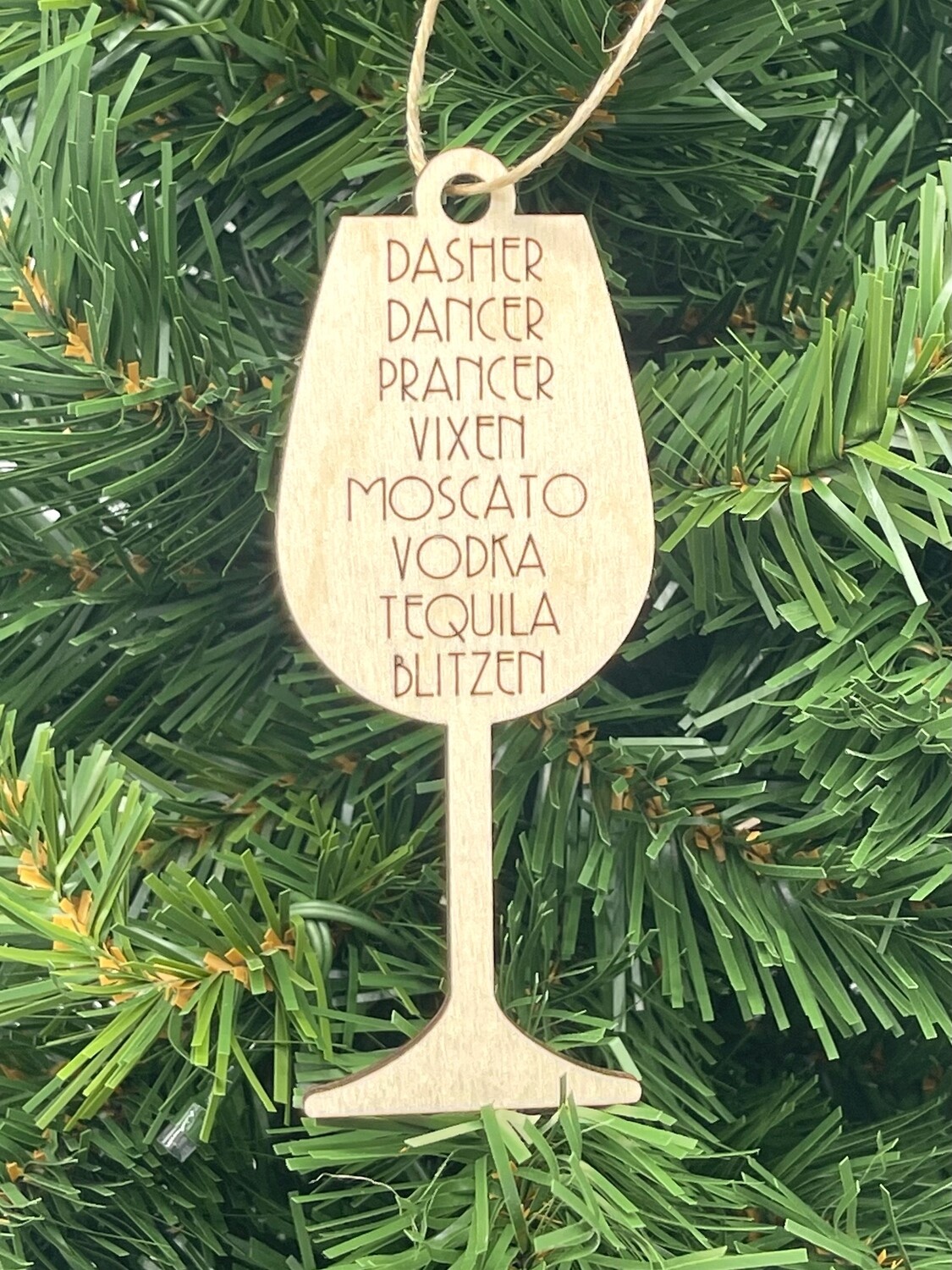 Funny Wine Glass Christmas Ornament
