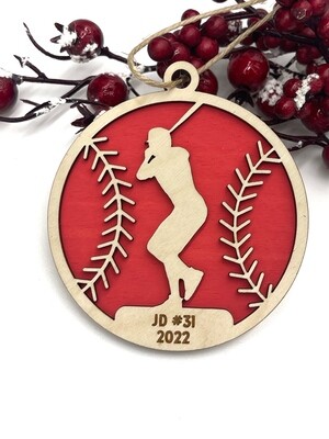 Baseball Player Christmas Ornament