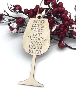 Funny Wine Glass Christmas Ornament