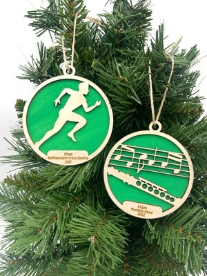 Track - Cross Country - Running Christmas Ornament