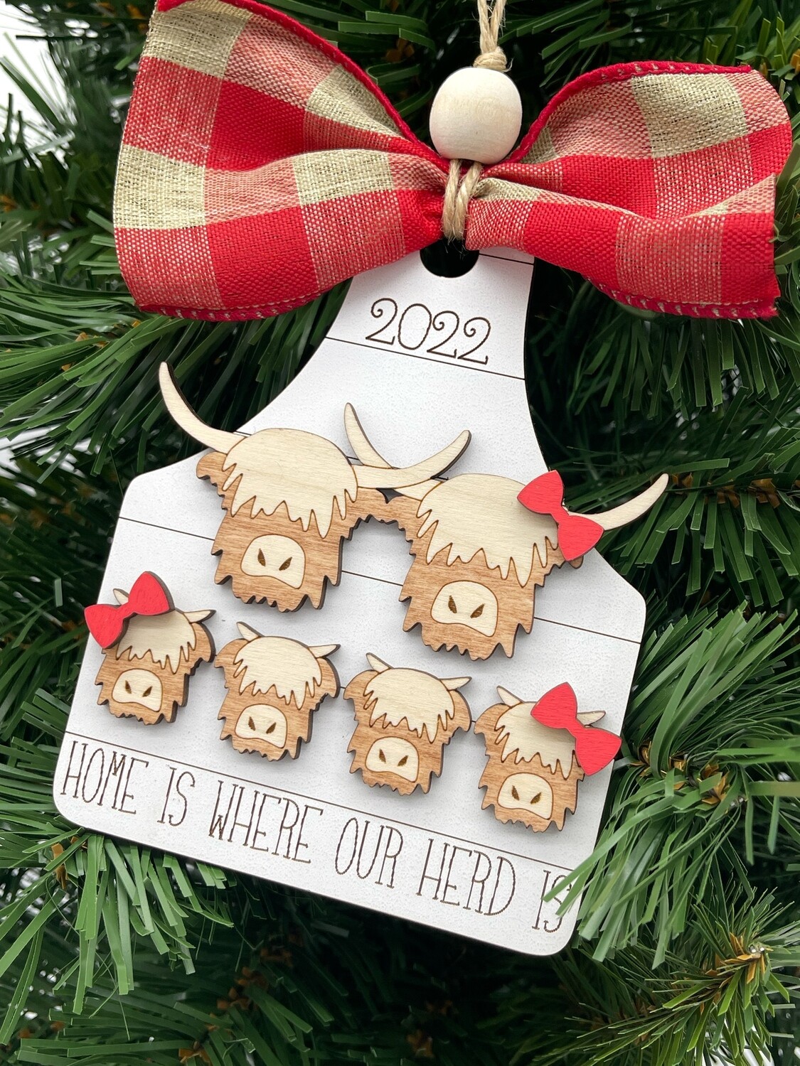 Highland Cow Christmas Ornament