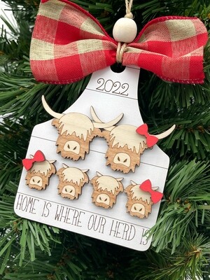 Highland Cow Christmas Ornament