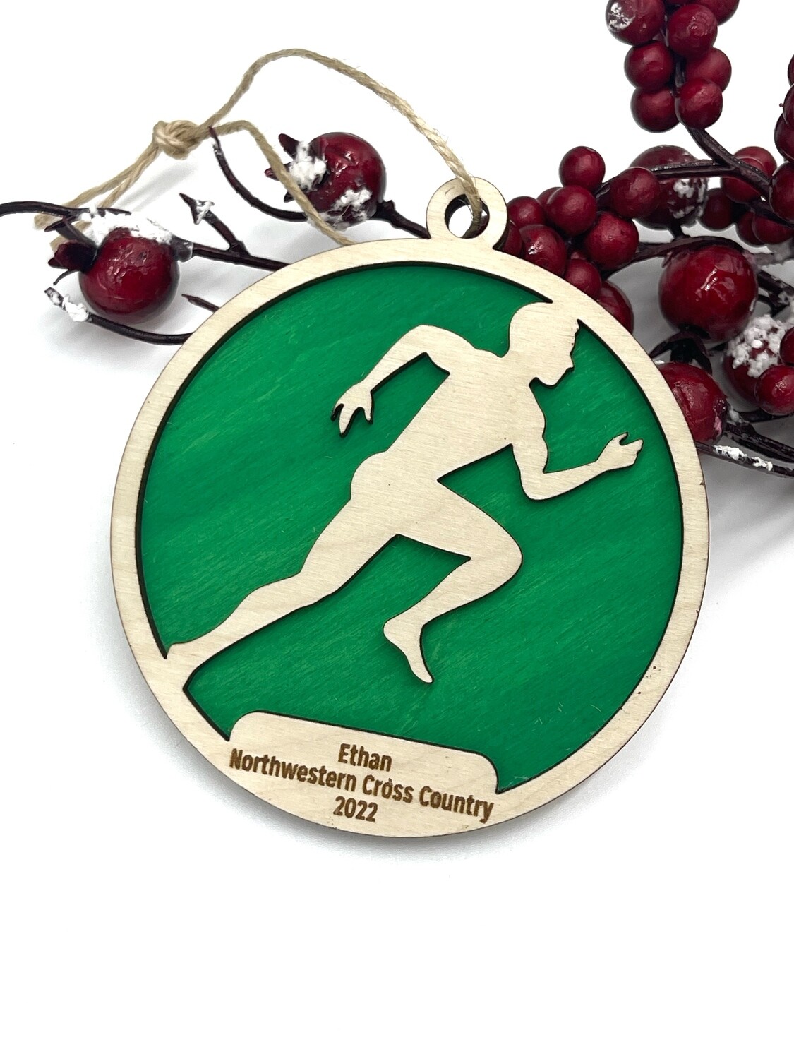 Track - Cross Country - Running Christmas Ornament