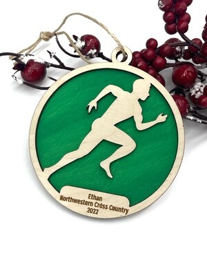 Track - Cross Country - Running Christmas Ornament