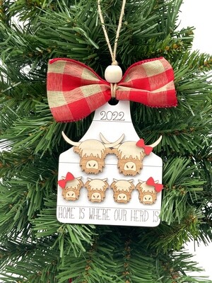 Highland Cow Christmas Ornament