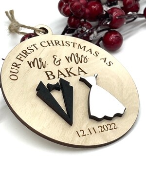 Our First Christmas as Mr. &amp; Mrs. Christmas Ornament