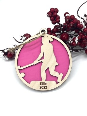 Field Hockey Christmas Ornament
