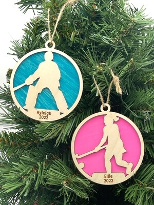 Field Hockey Christmas Ornament