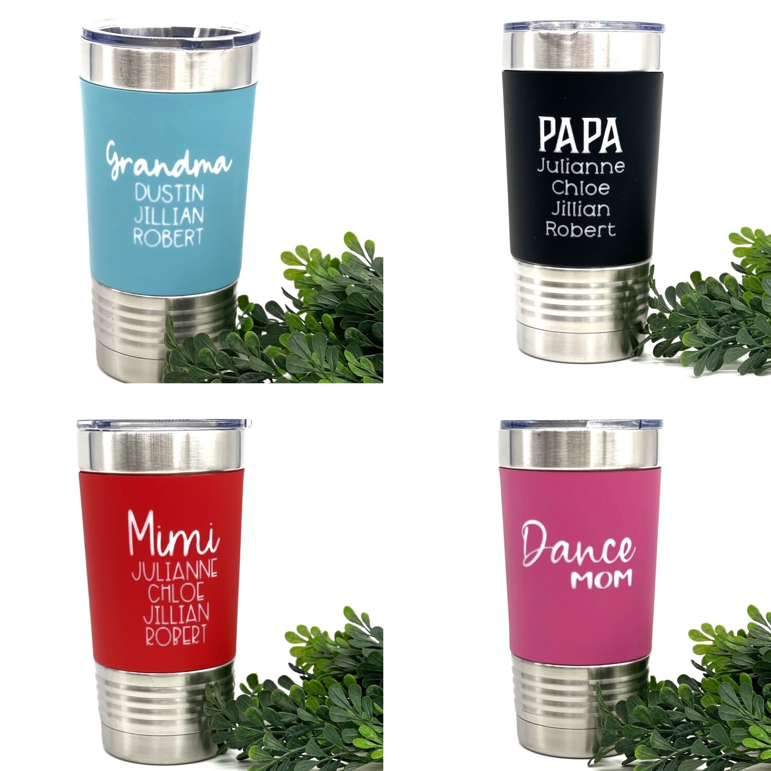 Engraved 20oz Silicone Sleeve Tumblers