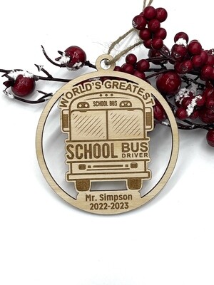Bus Driver Christmas Ornament