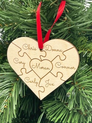 Heart Puzzle Christmas Ornament
