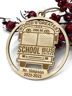 Bus Driver Christmas Ornament