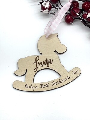 Baby’s First Christmas Rocking Horse Ornament