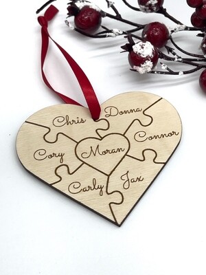 Heart Puzzle Christmas Ornament