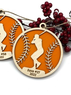 Baseball Player Christmas Ornament