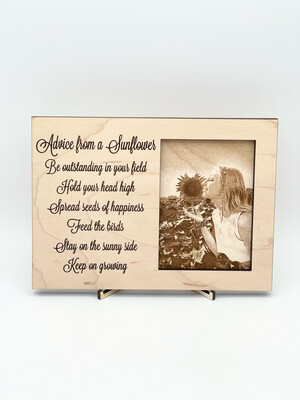 Advice From A Sunflower Engraved Photo