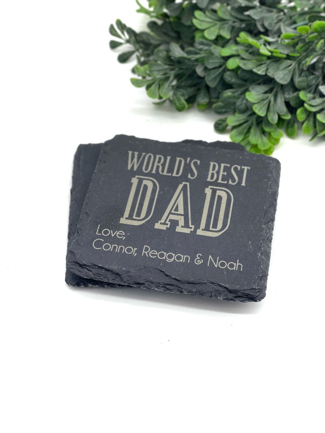 Slate Coasters - World’s Best Dad 