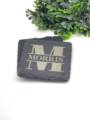 Slate Coasters Split Name 