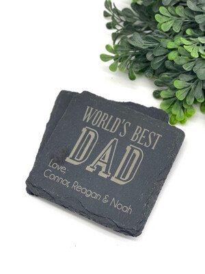 Slate Coasters - World’s Best Dad 