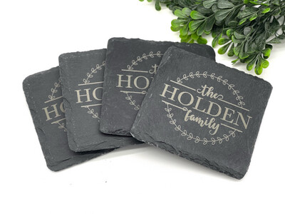 Slate Coaster - Filigree Frame 