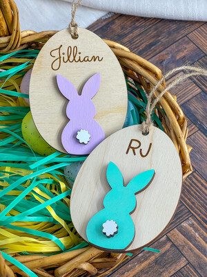 Bunny Tail Egg Easter Tags