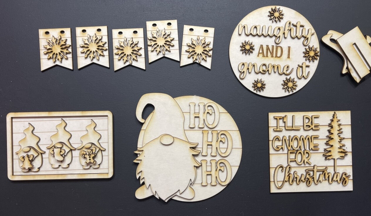 DIY Kit - Naught And I Gnome It Christmas Tiered Tray Kit