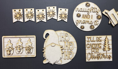 DIY Kit - Naught And I Gnome It Christmas Tiered Tray Kit